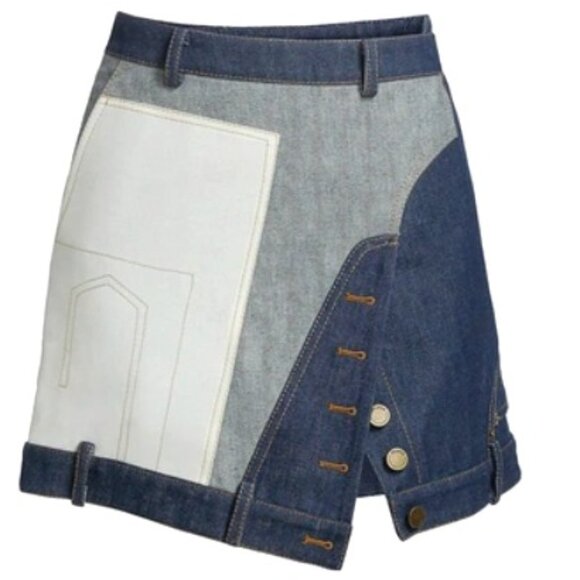 MONSE Upside Down Denim Mini Skirt - Picture 2 of 13